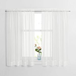 imageNICETOWN Sheer Curtains 84 inches Length for Living Room Rod Pocket Voile Texture Sheer Window Treatment for PatioGlass Door 60quot Wide Each Panel 2 PanelsIvory