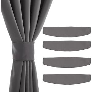 imageNICETOWN Strong Magnetic Curtain Tiebacks  Modern Simple Style Curtain Ties Backs Holdbacks Holders for IndoorOutdoor Curtains White 185 X 4 Inches Set of 4Grey