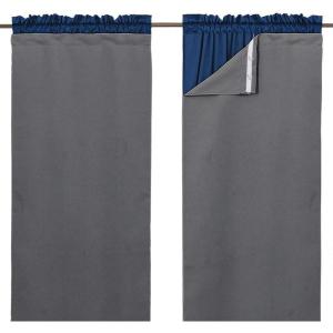 imageNICETOWN White Blackout Curtain Liners for Window  Noise Reducing Light Blocking Liner for 84 inch Curtains Set of 2 Each is 27quot x 80quot Hooks Included Greyish WhiteGrey