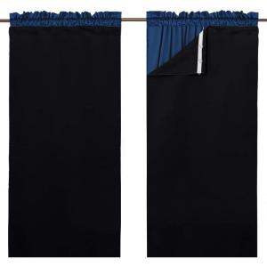 imageNICETOWN White Blackout Curtain Liners for Window  Noise Reducing Light Blocking Liner for 84 inch Curtains Set of 2 Each is 27quot x 80quot Hooks Included Greyish WhiteBlack