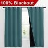 imageNICETOWN 100 Blackout Curtain Panels Thermal Insulated Black Liner Curtains for Nursery Room Noise Reducing and Cold Blocking Drapes for Windows Set of 2 Sea Teal 55inch Wide by 68inch Long