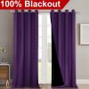 imageNICETOWN 100 Blackout Curtains with Black Liner Backing Thermal Insulated Curtains for Living Room Noise Reducing Drapes Royal Purple 52quot Wide x 120quot Long Per Panel Set of 2 Panels