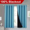 imageNICETOWN 100 Blackout Curtains with Black Liners Thermal Insulated Full Blackout 2Layer Lined Drapes Energy Efficiency Window Draperies for Boys Room Teal Blue 2 Panels 52inch W by 54inch L