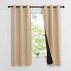 imageNICETOWN Bedroom Full Blackout Curtain Panels Set of 2 Pcs 37 by 60inch Biscotti Beige Super Thick Insulated Grommet Drapes DoubleLayer Blackout Draperies with Black Liner for Small Window