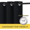 imageNICETOWN Black Out Living Room Curtain 118 inches Long Grommet Thermal Insulated Room Darkening Window Treatment for BedroomFrench Door Black W66 x L118 1 Panel