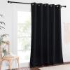 imageNICETOWN Black Out Living Room Curtain 118 inches Long Grommet Thermal Insulated Room Darkening Window Treatment for BedroomFrench Door Black W66 x L118 1 Panel
