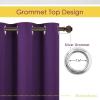 imageNICETOWN Blackout Window Curtains 80 inch Long 2 Panels 34 inch Royal Purple Grommet Top Room Darkening Thermal Insulated Solid Vertical Drapes for BedroomKid Room