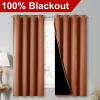 imageNICETOWN Burnt Orange 100 Blackout Lined Curtains 2 Thick Layers Completely Blackout Window Treatment Thermal Insulated Drapes for KitchenBedroom 1 Pair 52quot Width x 63quot Length Each Panel