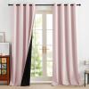 imageNICETOWN Grommet Blackout Curtains for Living Room Bedroom Window Panels Thermal Insulated Soundproof Sliding Door Curtains for Patio Glass Door W52 x L95 Inch 2 Panels Dark MallardPink
