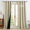 imageNICETOWN Grommet Blackout Curtains for Living Room Bedroom Window Panels Thermal Insulated Soundproof Sliding Door Curtains for Patio Glass Door W52 x L95 Inch 2 Panels Dark MallardCream