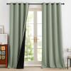 imageNICETOWN Grommet Blackout Curtains for Living Room Bedroom Window Panels Thermal Insulated Soundproof Sliding Door Curtains for Patio Glass Door W52 x L95 Inch 2 Panels Dark MallardSage Green