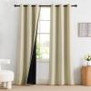 imageNICETOWN Grommet Blackout Curtains for Living Room Bedroom Window Panels Thermal Insulated Soundproof Sliding Door Curtains for Patio Glass Door W52 x L95 Inch 2 Panels Dark MallardCream