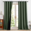 imageNICETOWN Grommet Blackout Curtains for Living Room Bedroom Window Panels Thermal Insulated Soundproof Sliding Door Curtains for Patio Glass Door W52 x L95 Inch 2 Panels Dark MallardGreyish Green