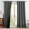 imageNICETOWN Grommet Blackout Curtains for Living Room Bedroom Window Panels Thermal Insulated Soundproof Sliding Door Curtains for Patio Glass Door W52 x L95 Inch 2 Panels Dark MallardGrey