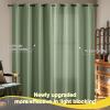 imageNICETOWN Grommet Blackout Curtains for Living Room Bedroom Window Panels Thermal Insulated Soundproof Sliding Door Curtains for Patio Glass Door W52 x L95 Inch 2 Panels Dark MallardOlive