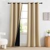 imageNICETOWN Grommet Blackout Curtains for Living Room Bedroom Window Panels Thermal Insulated Soundproof Sliding Door Curtains for Patio Glass Door W52 x L95 Inch 2 Panels Dark MallardBiscotti Beige