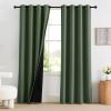 imageNICETOWN Grommet Blackout Curtains for Living Room Bedroom Window Panels Thermal Insulated Soundproof Sliding Door Curtains for Patio Glass Door W52 x L95 Inch 2 Panels Dark MallardGreyish Green