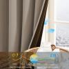 imageNICETOWN Grommet Blackout Curtains for Living Room Bedroom Window Panels Thermal Insulated Soundproof Sliding Door Curtains for Patio Glass Door W52 x L95 Inch 2 Panels Dark MallardCappuccino