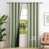 imageNICETOWN Grommet Blackout Curtains for Living Room Bedroom Window Panels Thermal Insulated Soundproof Sliding Door Curtains for Patio Glass Door W52 x L95 Inch 2 Panels Dark MallardOlive Green