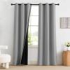 imageNICETOWN Grommet Blackout Curtains for Living Room Bedroom Window Panels Thermal Insulated Soundproof Sliding Door Curtains for Patio Glass Door W52 x L95 Inch 2 Panels Dark MallardSilver Grey