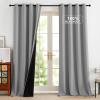 imageNICETOWN Grommet Blackout Curtains for Living Room Bedroom Window Panels Thermal Insulated Soundproof Sliding Door Curtains for Patio Glass Door W52 x L95 Inch 2 Panels Dark MallardSilver Grey