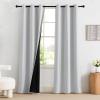 imageNICETOWN Grommet Blackout Curtains for Living Room Bedroom Window Panels Thermal Insulated Soundproof Sliding Door Curtains for Patio Glass Door W52 x L95 Inch 2 Panels Dark MallardGreyish White