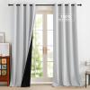 imageNICETOWN Grommet Blackout Curtains for Living Room Bedroom Window Panels Thermal Insulated Soundproof Sliding Door Curtains for Patio Glass Door W52 x L95 Inch 2 Panels Dark MallardGreyish White