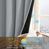 imageNICETOWN Grommet Blackout Curtains for Living Room Bedroom Window Panels Thermal Insulated Soundproof Sliding Door Curtains for Patio Glass Door W52 x L95 Inch 2 Panels Dark MallardSliver Grey