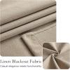 imageNICETOWN Linen Door Curtain 100 Blackout French Door Blinds for Glass Window Fully Light Blocking Privacy Window Drapes Lightweight Tie Up Shade W36 x L69 Natural 1 PanelTaupe