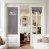 imageNICETOWN Linen Door Curtain 100 Blackout French Door Blinds for Glass Window Fully Light Blocking Privacy Window Drapes Lightweight Tie Up Shade W36 x L69 Natural 1 PanelGrey