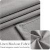 imageNICETOWN Linen Door Curtain 100 Blackout French Door Blinds for Glass Window Fully Light Blocking Privacy Window Drapes Lightweight Tie Up Shade W36 x L69 Natural 1 PanelGrey