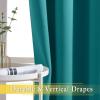 imageNICETOWN Sliding Glass Door Curtains for Window Grommet Wide Thermal Curtain Sound Dampening Window Drape for Living RoomBedroom Peacock Teal W80 x L84 1 Panel