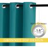 imageNICETOWN Sliding Glass Door Curtains for Window Grommet Wide Thermal Curtain Sound Dampening Window Drape for Living RoomBedroom Peacock Teal W80 x L84 1 Panel