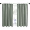 imageNICETOWN Window Curtains Blackout Drapes  Thermal Insulated Solid Rod Pocket Blackout CurtainsDraperies for Living Room Sage Green 1 Pair 42 by 48Inch