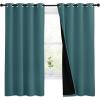 imageNICETOWN 100 Blackout Curtain Panels Thermal Insulated Black Liner Curtains for Nursery Room Noise Reducing and Cold Blocking Drapes for Windows Set of 2 Sea Teal 55inch Wide by 68inch Long