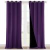 imageNICETOWN 100 Blackout Curtains with Black Liner Backing Thermal Insulated Curtains for Living Room Noise Reducing Drapes Royal Purple 52quot Wide x 120quot Long Per Panel Set of 2 Panels