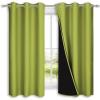 imageNICETOWN 100 Blackout Short Curtains with Black Liners 2 Panels 37quot W by 50quot L Fresh Green Solid Thermal Insulated Full Blackout 2Layer Lined Drapes Energy Efficiency Window Drapes for Bedroom
