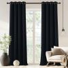 imageNICETOWN Black Blackout Curtain 90 inch Length  Grommet Thermal Insulated Window Treatments Light ampamp Sound Blocking Drapes for Living RoomDoorway W46 x L90 1 Panel