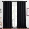 imageNICETOWN Black Out Living Room Curtain 118 inches Long Grommet Thermal Insulated Room Darkening Window Treatment for BedroomFrench Door Black W66 x L118 1 Panel