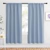 imageNICETOWN Blackout Curtains for Living Curtains Vintage Blue 1 Pair 34inch W x 72inch L Home Decorations Thermal Insulated Solid Pole Top Blackout Drapes for Living Room