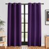 imageNICETOWN Blackout Window Curtains 80 inch Long 2 Panels 34 inch Royal Purple Grommet Top Room Darkening Thermal Insulated Solid Vertical Drapes for BedroomKid Room