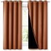 imageNICETOWN Burnt Orange 100 Blackout Lined Curtains 2 Thick Layers Completely Blackout Window Treatment Thermal Insulated Drapes for KitchenBedroom 1 Pair 52quot Width x 63quot Length Each Panel
