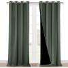 imageNICETOWN Dark Mallard 100 Blackout Curtains for Windows Super HeavyDuty Black Lined Total Darkness Drapes for Bedroom Privacy Assured Window Treatment for Patio 2 PCs 52 inches W x 108 inches L