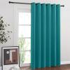 imageNICETOWN Sliding Glass Door Curtains for Window Grommet Wide Thermal Curtain Sound Dampening Window Drape for Living RoomBedroom Peacock Teal W80 x L84 1 Panel