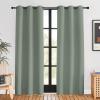 imageNICETOWN Window Curtain Panels Greyish Green 1 Pair 42 by 80inch Thermal Insulated Solid Grommet Blackout DraperiesDrapes for Basement