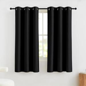 imageNICETOWN Grommet Blackout Curtains for Living Room Bedroom Window Panels Thermal Insulated Soundproof Sliding Door Curtains for Patio Glass Door W52 x L95 Inch 2 Panels Dark MallardBlack