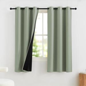imageNICETOWN Grommet Blackout Curtains for Living Room Bedroom Window Panels Thermal Insulated Soundproof Sliding Door Curtains for Patio Glass Door W52 x L95 Inch 2 Panels Dark MallardSage Green