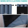 imageNICETOWN 100 Blackout Curtains with Black Liners Thermal Insulated Full Blackout 2Layer Lined Drapes Energy Efficiency Window Draperies for Bedroom Stone Blue 2 Panels 55inch W by 68inch L