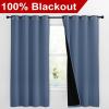 imageNICETOWN 100 Blackout Curtains with Black Liners Thermal Insulated Full Blackout 2Layer Lined Drapes Energy Efficiency Window Draperies for Bedroom Stone Blue 2 Panels 55inch W by 68inch L