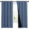 imageNICETOWN 100 Blackout Curtains with Black Liners Thermal Insulated Full Blackout 2Layer Lined Drapes Energy Efficiency Window Draperies for Bedroom Stone Blue 2 Panels 55inch W by 68inch L